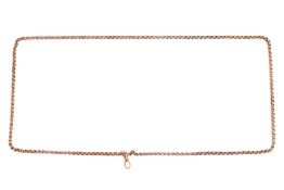 A belcher-link watch chain, in yellow metal marked '9C', to a yellow metal Albert swivel clasp marke