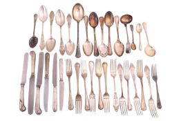 A group of seven German .800 standard table forks, 584.7grams (18.8 ozt); six English 19th century s