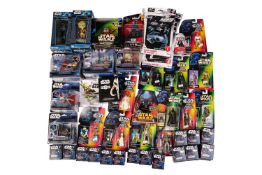 A collection of Star Wars toys and collectables including eight Kenner Power of The Force Tri-Logo (