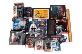 A collection of Star Wars collectibles, to include - Star Wars AT-AT Multi Stand, Star Wars: Han Sol