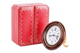 Cartier – A ‘Must de Cartier’ Lacquer Travelling Desk Clock, reference 7519, serial 05757, circa 198