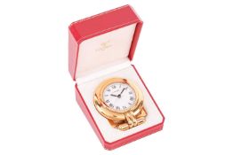 Cartier – A ‘Must de Cartier’ Colisee Travelling Desk Clock, serial number 0539263, circa 1990, meas