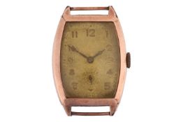 A gentleman's wristwatch (strap deficient) with oblong dial of 26mm x 31mm with Arabic numerals and 