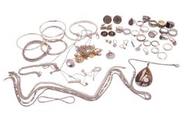 A mixed group of jewellery items, the majority marked '925' or 'silver', including a Christian Dior 
