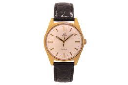 Omega Geneve Wrist Watch Reference: 135.041 Serial: 32687887 (to movement) Bezel: Smooth, Gold-Plate
