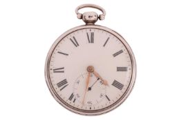 Moxon (J?) of London, Maker to The H.R.H Prince Regent; An early 19th Century silver open-face pocke