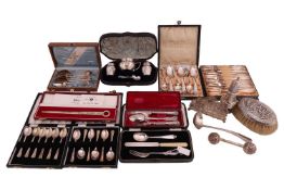 A cased set of six Norwegian coffee spoons; Lillemor pattern by Thorvald Marthinsen, 830 standard; t