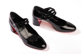 Christian Louboutin - a pair of Miss Jane 55 in black patent leather. (size 39.5) RRP£775 condition: