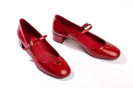 Prada - a pair of Vernice Mary Jane in cherry patent leather (size 39.5) RRP£820 Condition: mint, br