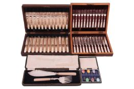 A cased set of six silver gilt and guilloche enamel coffee spoons, Birmingham 1992 by 'T&S', tog