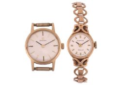 Two watches; The first a 9ct gold Omega wrist watch, reference 5115002, serial 24085311 (to movement