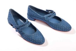Christian Louboutin - a pair Sweet Jane in blue shade on denim with crystals. (size 39.5) RRP£860 Co