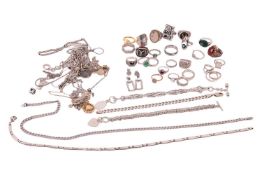A quantity of white and bi-coloured metal items, the majority marked '925', comprising a Tiffany &am