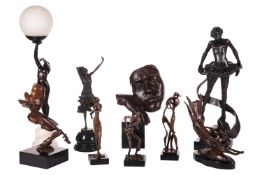 After Claire-Jeanne-Robert Colinet (1880-1950), a patinated bronze figure of a dancer, late 20th cen