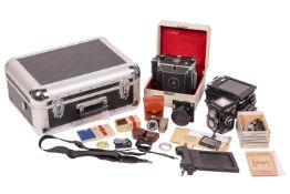 A Linhof Super Technika 70 Camera, boxed with paperwork, together with a large quantity of related i