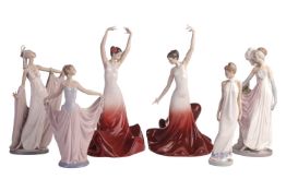 A pair of large Lladro Flamenco dancers, numbered 3419 and 8420, 42 cm high, together with a boxed L