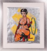 Allen Jones (British b.1937), Right-Hand Woman, screenprint on metallic wallpaper, 57 x 51.5 cm, fra