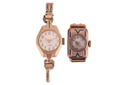 Two 9ct gold watches; The first a Vertex 9ct gold wrist watch, reference 52953, serial number 636514