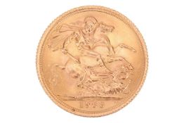A 1968 full sovereign, with Queen Elizabeth II to the obverse and George and dragon to the reverse, 