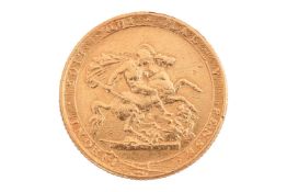 A George III 1820 full sovereign, second laureate head to the right, 7.9 grams.