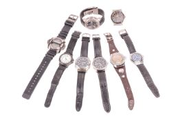 A Pulsar Kinetic military style gentleman's wristwatch with a black Roman dial, date indicator