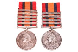 A Queen's South African medal to Pte, A. Slater, No 4575, Essex Rgt, with South Africa 1901, South A