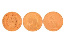 Three French Gold twenty Franc pieces, including 1824, 1839, 1893, collective weight, 19.2 grams, 20