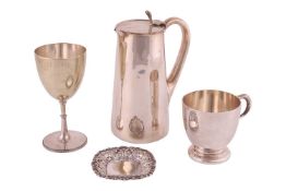 An Edwardian silver conical hot water jug, Sheffield 1908 by John Grinsell & Sons; a Garrard &am