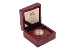 A QEII 2021 Proof Sovereign, in capsule, with outer Royal Mint presentation box and certificate.