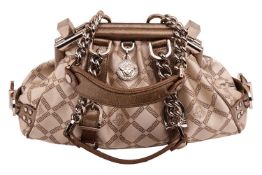 Versace - a Madonna frame bag from the F/W 2005 collection, jacquard body with Greca motif in cream,