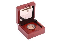 A QEII 2017 Proof Sovereign, in capsule, with outer Royal Mint presentation box and certificate.