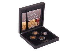 A King George III 'Last Guineas' gold set. Includes a full, half, third and quarter guinea, encapsul