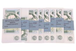 Eighty uncirculated one-pound notes in original bank bands