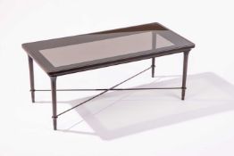 A rectangular occasional table, with smoked glass top, made by Benchmark Furniture for Burberry, 40.