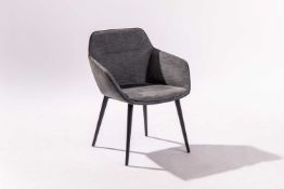 A Brunner 'Ray' single chair, grey upholstery on ebnonised legs, 84 cm high x 67 cm wide, the seat 4