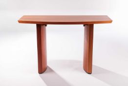 Terence Conran: a 'Hudson' bow front console table, No. 275, cherry, 86 cm high x 140 cm x 43.5 cm.S