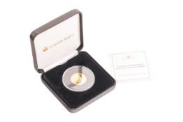 A Charles III 2025 400th Anniversary Gold Proof Laurel, in capsule, with Jubilee Mint box and certif
