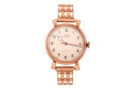 Trebex Wristwatch Reference: 5979 Bezel: Smooth Case Material: Surface testing as 9ct Case Diameter: