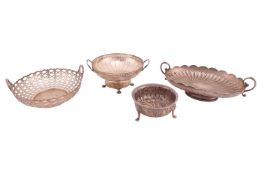 A collection of four associated silver bowls; to include a silver bowl by Stokes and Ireland Ltd., C