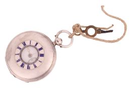A Victorian silver half-hunter pocket watch, featuring a key wound movement, the 48mm engine turned 