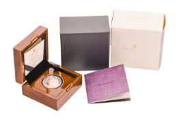 A Charles III 2025 Gold Proof Sovereign, in capsule, with limited edition Royal Mint outer presentat