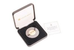 A Queen Elizabeth II 2021 95th Birthday Gold Proof Ten Dollar Coin, in capsule, with Jubilee Mint bo