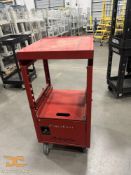 (1) Red Electrical Powered Computer Cart
