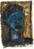 Manfred Böttcher (1933–2001): Kopfstudie in Blau (1980)
