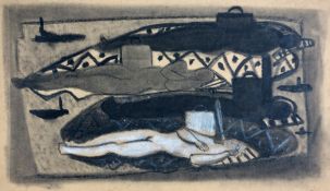 Max Ackermann (1887–1975): Ohne Titel (Strandszene Bodensee 1930er Jahre)