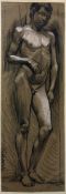 Max Ackermann (1887–1975): Ohne Titel (stehender männlicher Akt) (1910)
