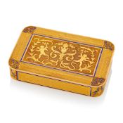 Antique Two-Color Gold and Blue Enamel Neoclassical Box