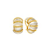 Seaman Schepps Pair of Gold and Rock Crystal 'Shrimp' Earclips