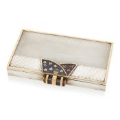 Ostertag Paris Silver, Rose Gold, Black Enamel, Ruby and Diamond Vanity Clutch