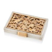 Boucheron Paris Silver, Rose Gold and Colored Stone Vanity Case